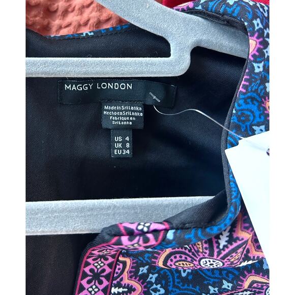 Maggy London | Geometric Print Sleeveless Midi Dress | New With Tags | Size 4 - Picture 4 of 4